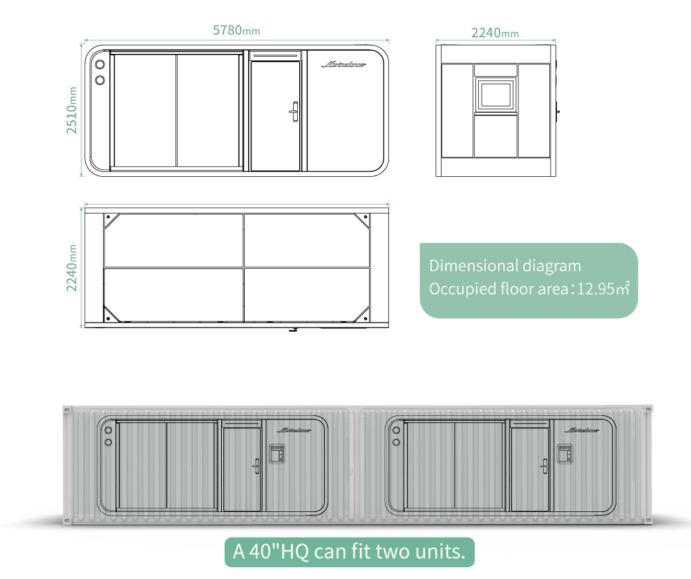 Mini-K compact capsule cabin product configuration